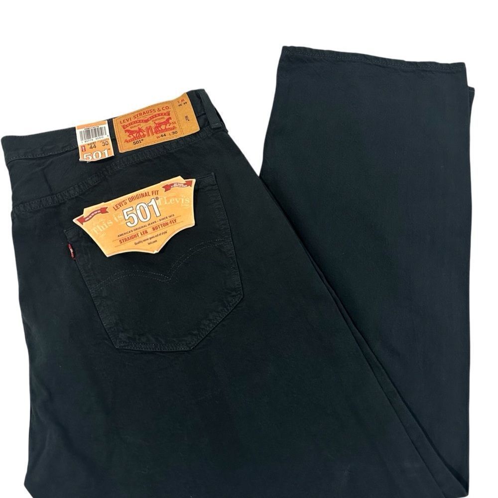 NWT Levi’s Black 501XX Straight Leg Button Fly Original Fit Jeans Y2K Mens 44x30